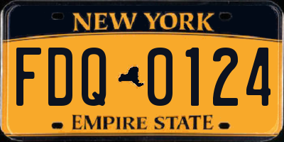 NY license plate FDQ0124