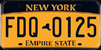 NY license plate FDQ0125