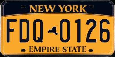 NY license plate FDQ0126