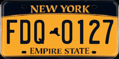 NY license plate FDQ0127