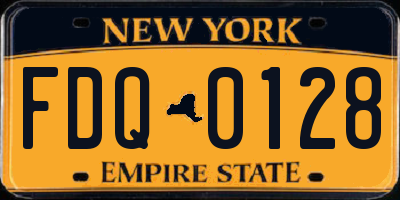 NY license plate FDQ0128