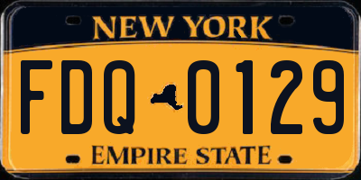 NY license plate FDQ0129