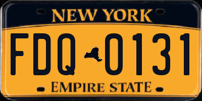 NY license plate FDQ0131