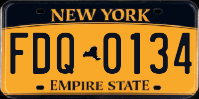 NY license plate FDQ0134