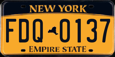 NY license plate FDQ0137
