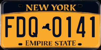 NY license plate FDQ0141