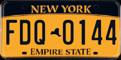 NY license plate FDQ0144