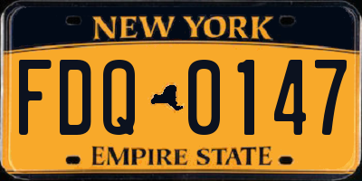 NY license plate FDQ0147