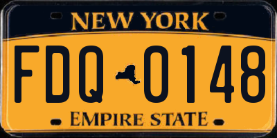 NY license plate FDQ0148