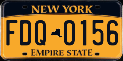 NY license plate FDQ0156