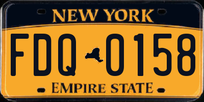 NY license plate FDQ0158