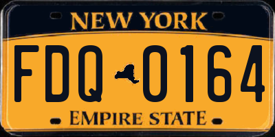 NY license plate FDQ0164