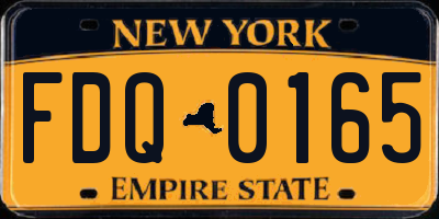 NY license plate FDQ0165