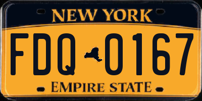 NY license plate FDQ0167