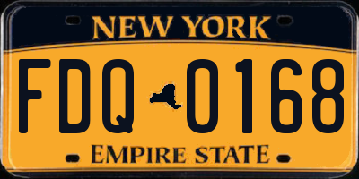 NY license plate FDQ0168