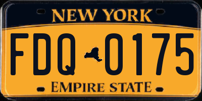 NY license plate FDQ0175