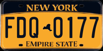 NY license plate FDQ0177