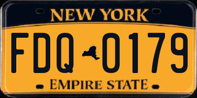 NY license plate FDQ0179