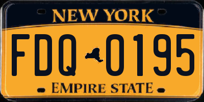 NY license plate FDQ0195