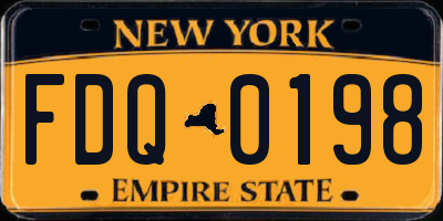 NY license plate FDQ0198