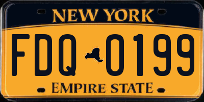 NY license plate FDQ0199