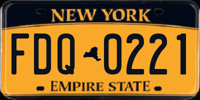 NY license plate FDQ0221
