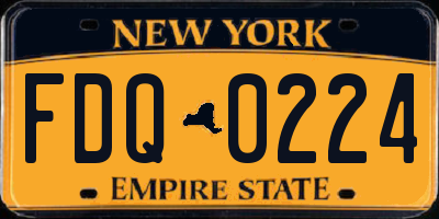NY license plate FDQ0224