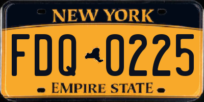 NY license plate FDQ0225