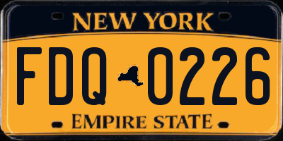 NY license plate FDQ0226