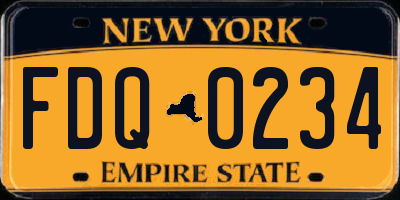 NY license plate FDQ0234