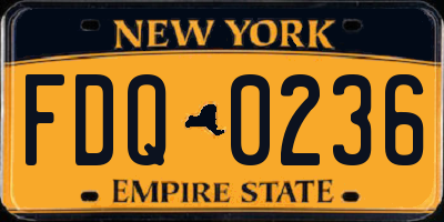 NY license plate FDQ0236