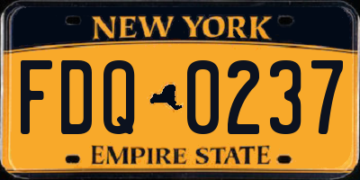 NY license plate FDQ0237