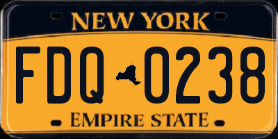 NY license plate FDQ0238