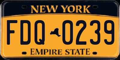 NY license plate FDQ0239
