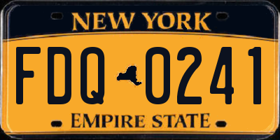 NY license plate FDQ0241