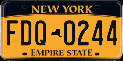 NY license plate FDQ0244