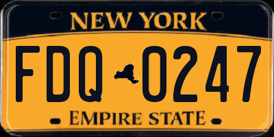 NY license plate FDQ0247