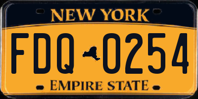 NY license plate FDQ0254