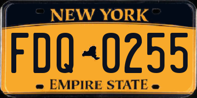 NY license plate FDQ0255