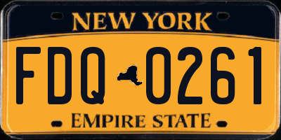 NY license plate FDQ0261
