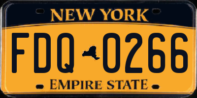 NY license plate FDQ0266