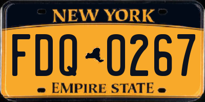 NY license plate FDQ0267