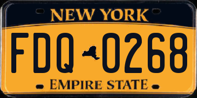 NY license plate FDQ0268