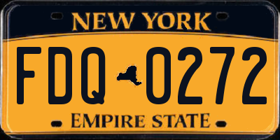 NY license plate FDQ0272
