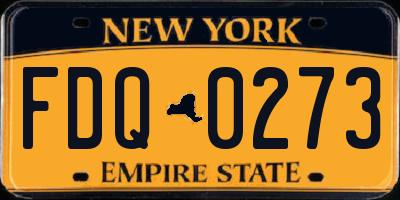 NY license plate FDQ0273