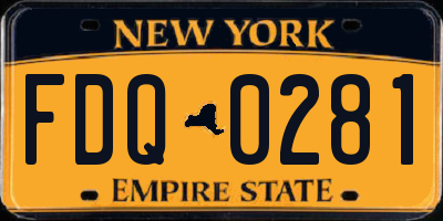NY license plate FDQ0281