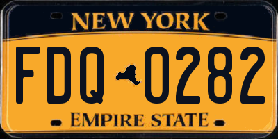 NY license plate FDQ0282