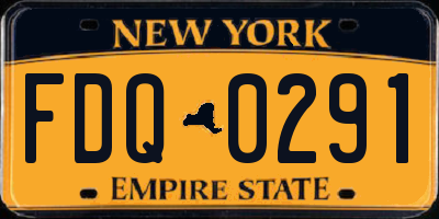 NY license plate FDQ0291