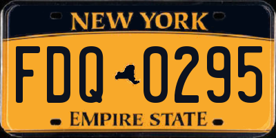 NY license plate FDQ0295