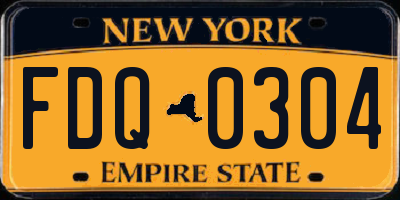 NY license plate FDQ0304